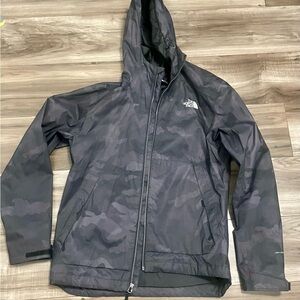 The North Face Men's Black Camo Raincoat Millerton shell jacket